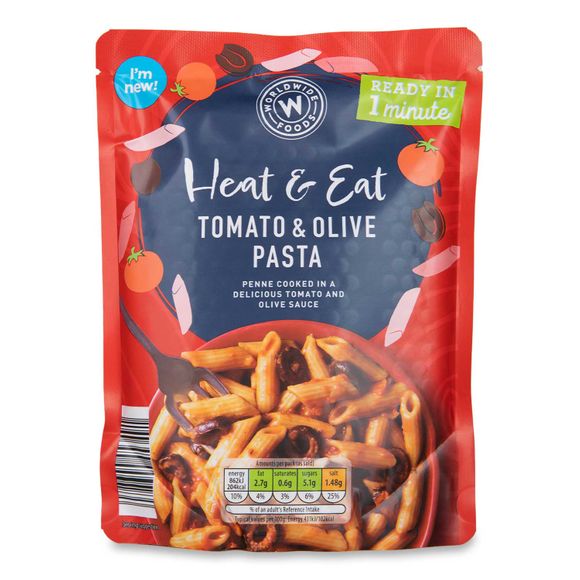 Worldwide Foods Heat & Eat Tomato & Olive Pasta 200g